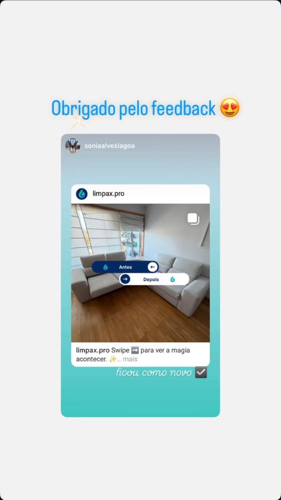 Opinião real de cliente da Limpax (captura de ecrã)