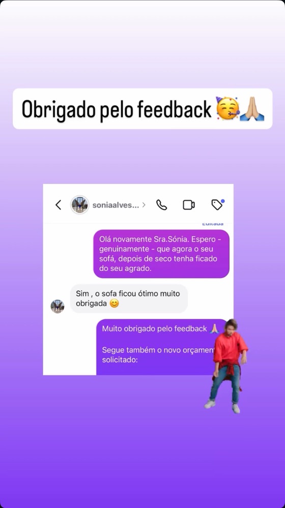 Opinião real de cliente da Limpax (captura de ecrã)